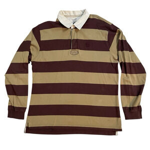 IZOD Rugby Shirt Mens XL Varsity Long Sleeve Polo Heavyweight Preppy Academia